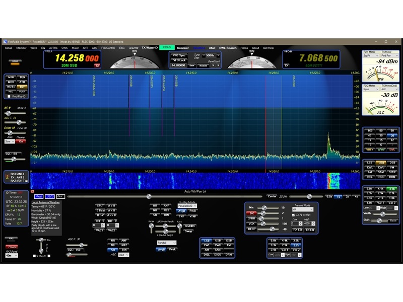 BandText, Space Weather (lower left), and local weather at your Lat and Long.