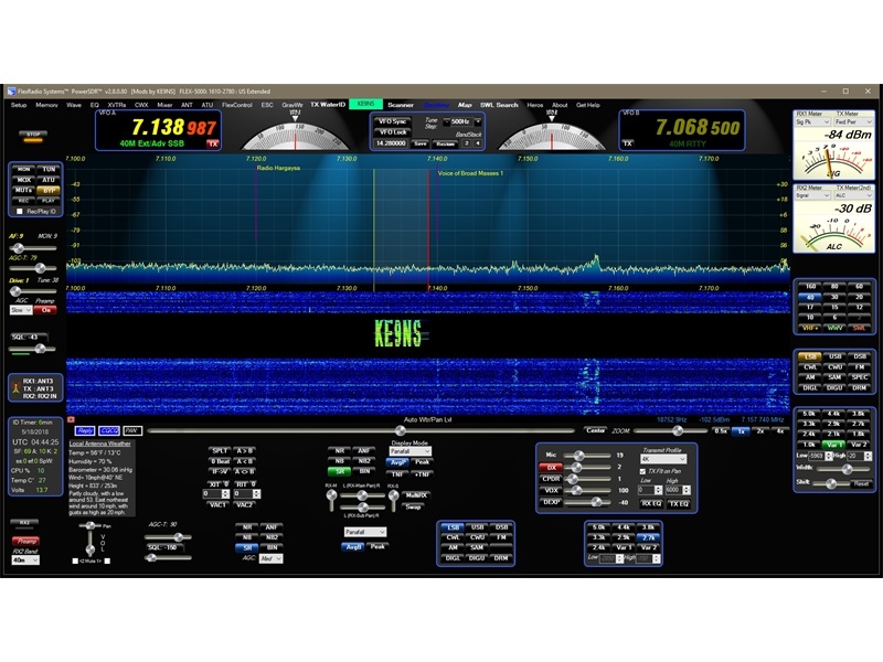 Transmit Your Callsign or graphic image into the Waterfall for other SDR's to see.